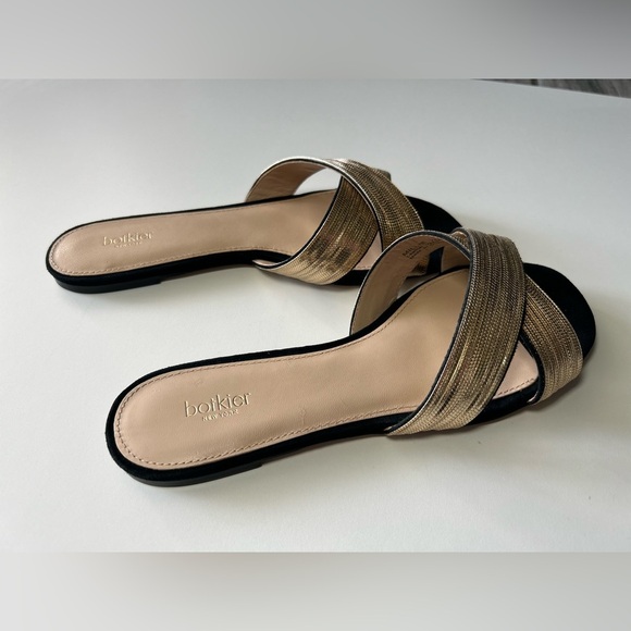 Botkier Women's Millie Chain Embellished Suede Crisscross Slide Sandals Size 7 - Picture 8 of 9